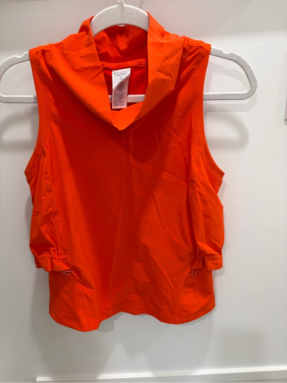 Athleta Bright Orange Hooded Sleeveless Tank